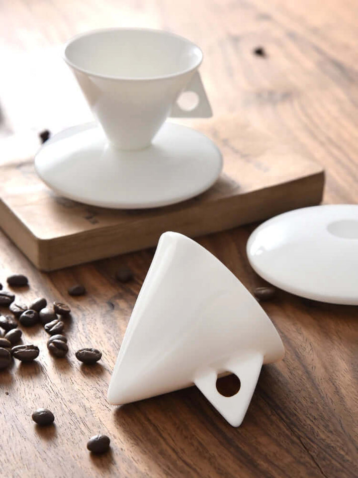 Cone Coffee Cup | White Coffee Cup | RayArt®️