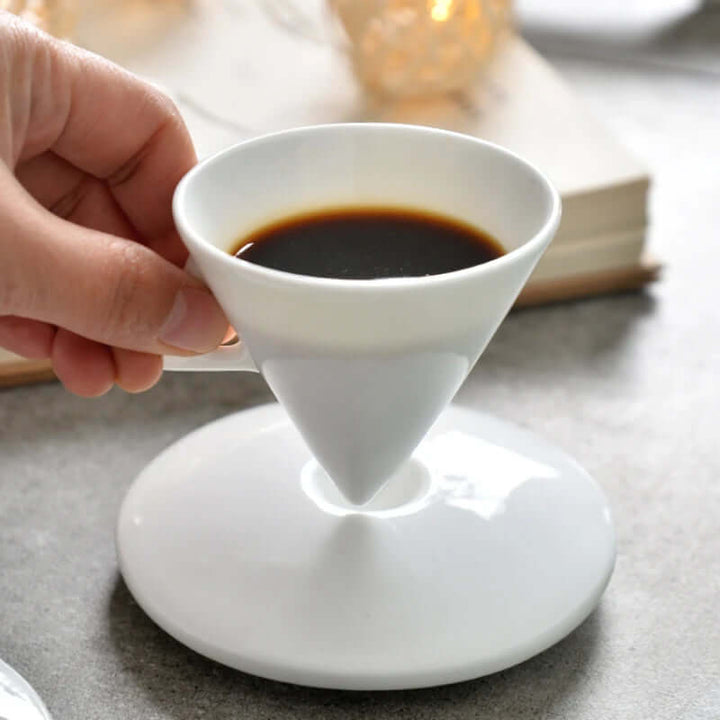 Cone Coffee Cup | White Coffee Cup | RayArt®️