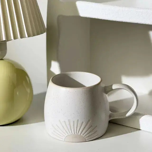White Crown Ceramic Mug | Ceramic Cup | RayArt®️