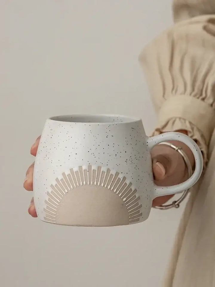 White Crown Ceramic Mug | Ceramic Cup | RayArt®️